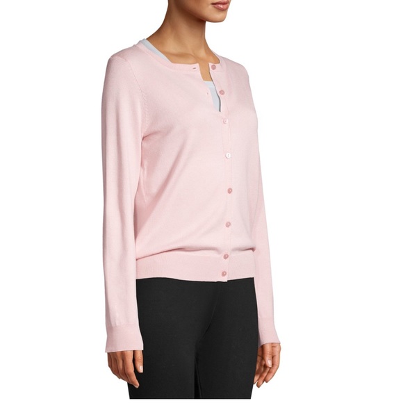 NEW•XL•PRETTY IN PINK SOFT AS CASHMERE PINK BUTTON UP CARDIGAN - Picture 3 of 12